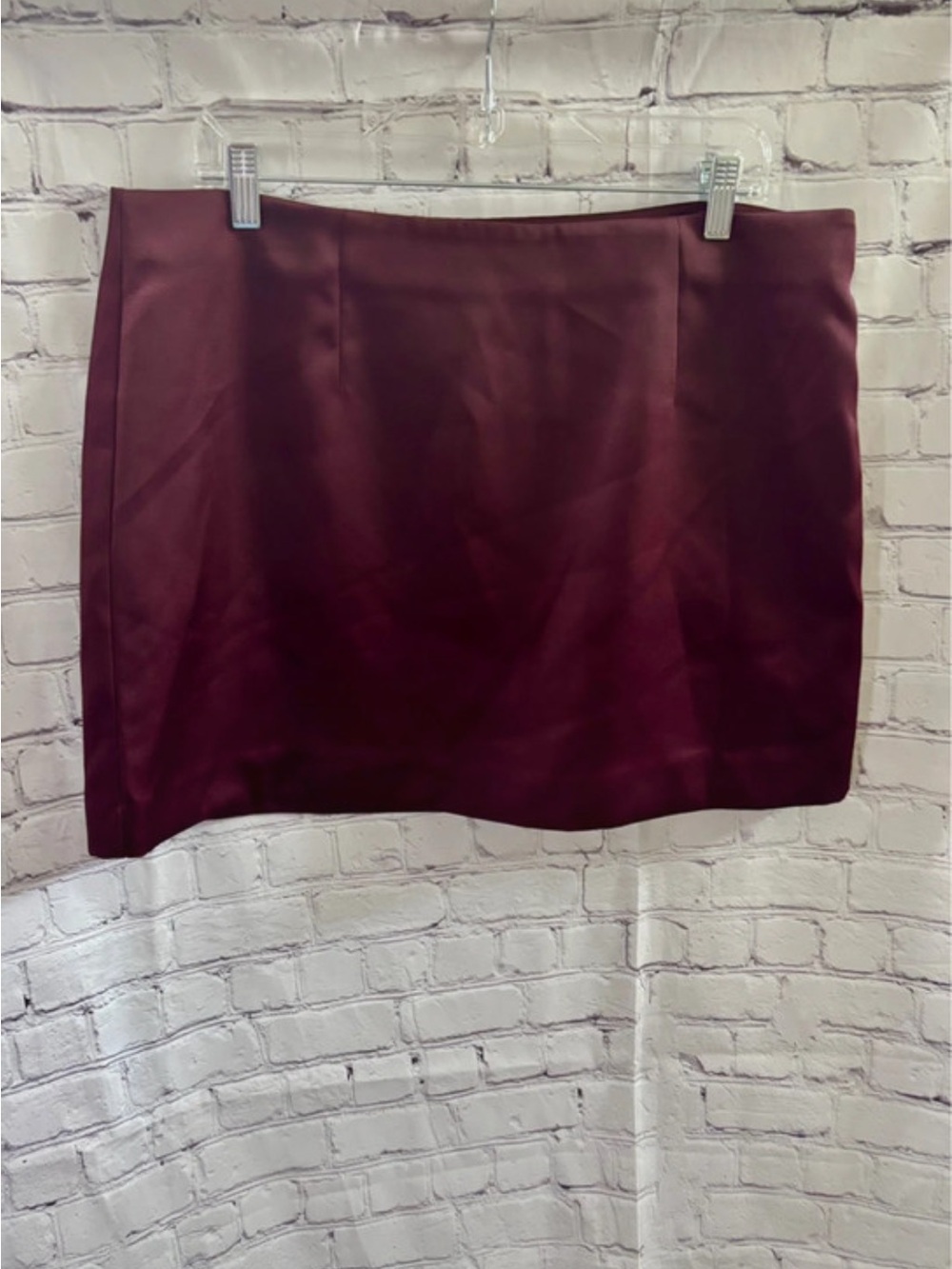 a new day Burgundy Mini Skirt